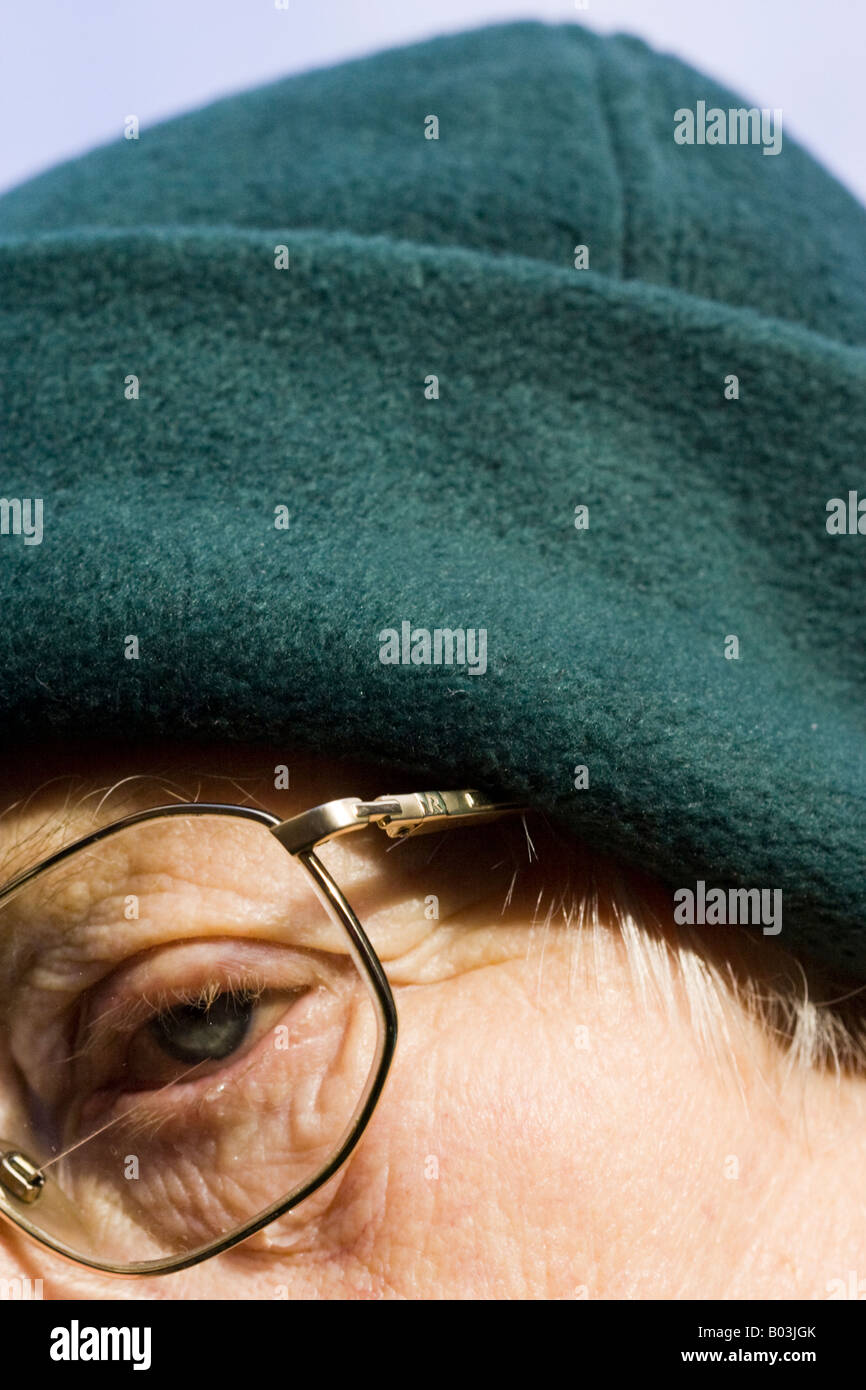 Frau-Nahaufnahme-Brillen Stockfoto