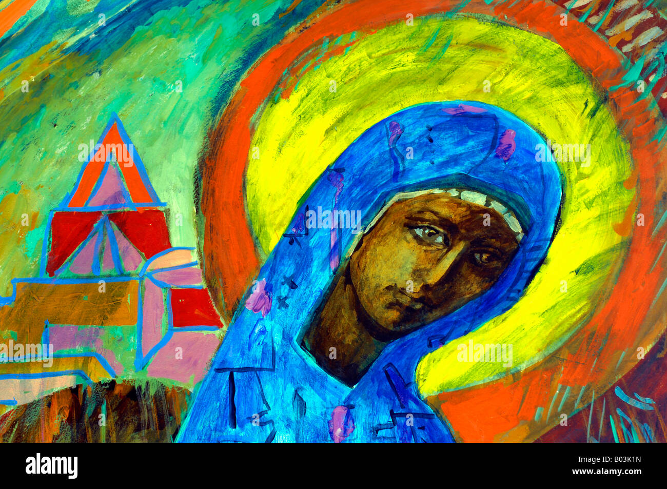 John Corbidge-Art-Künstler alle Heiligen Kirche Kap Aspro Pissouri Bucht Columbia Beach Resort Zypern Reisen Tourismus Stockfoto