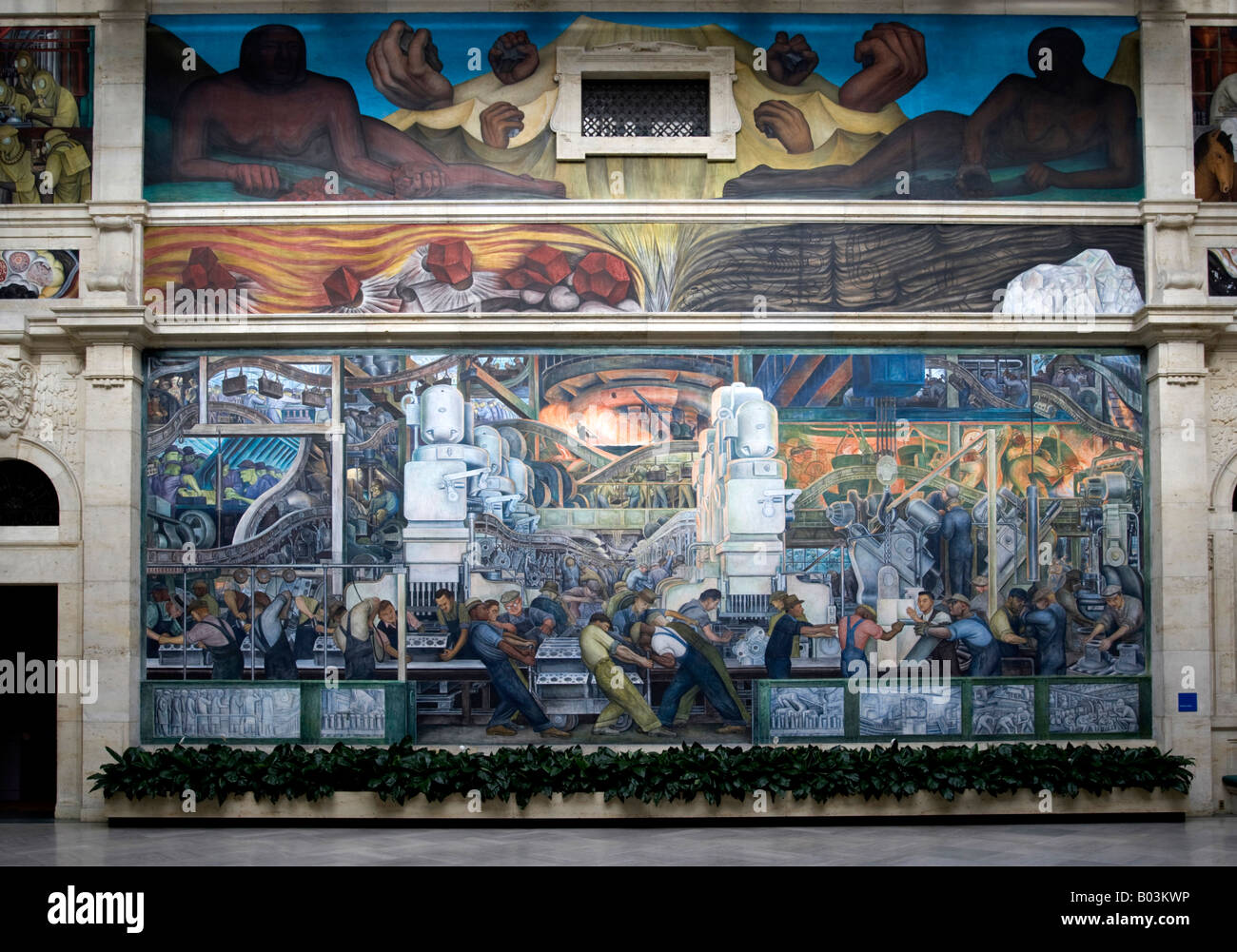 Diego Rivera Wandgemälde Detroit Institute of Arts Detroit Industrys Stockfoto