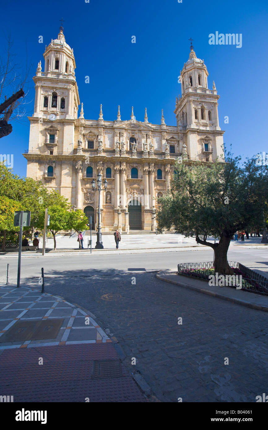 Kathedrale von Jaen und Plaza Santa Maria, Sagrario Bezirk, Stadt Jaen, Provinz Jaen, Andalusien (Andalusien), Europa. Stockfoto