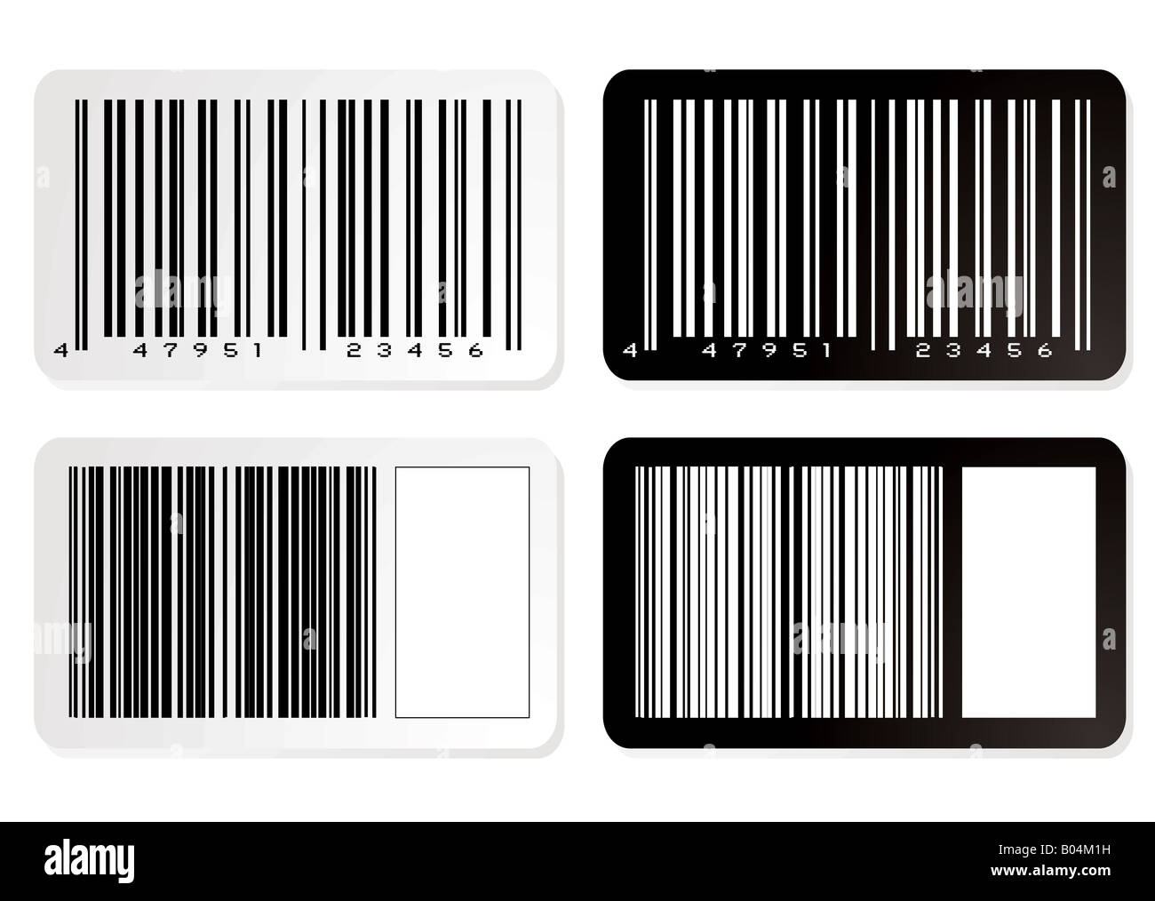 Barcode-Etikett Abbildung negativ mit Schlagschatten Stockfoto