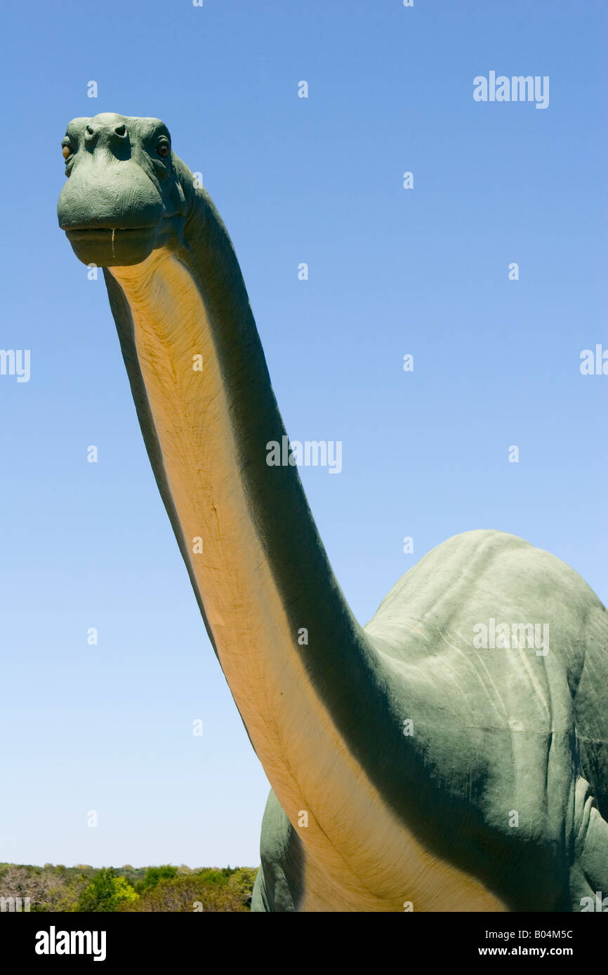 LifeSize Apatosaurus im Dinosaur Valley State Park Stockfoto