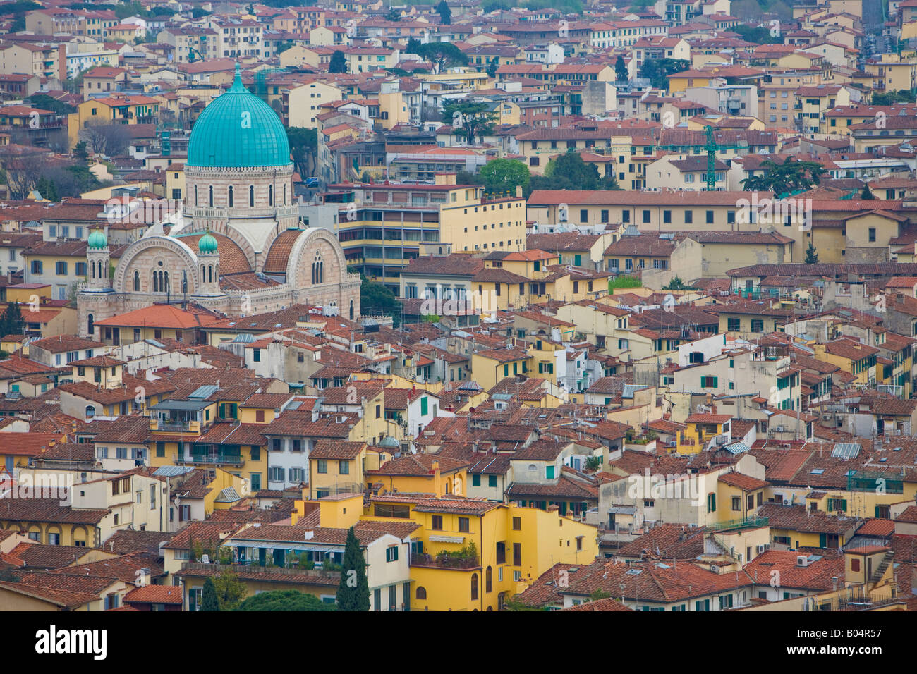 Luftbild von der Stadt Florenz, ein UNESCO-Weltkulturerbe, Provinz Florenz, Toskana, Italien, Europa. Stockfoto