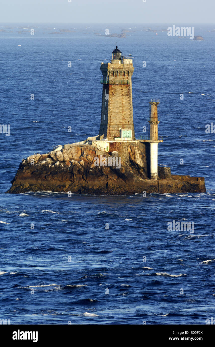 Leuchtturm am Pointe du Raz, Frankreich, Bretagne, Finistere Stockfoto