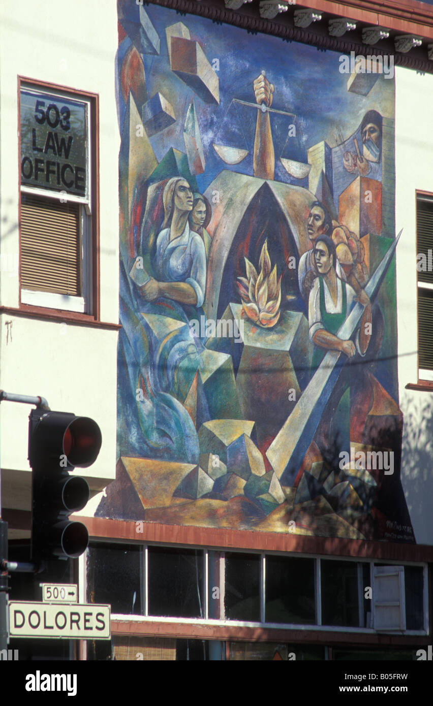 Graffiti in Dolores Street in San Francisco Kalifornien, USA Stockfoto