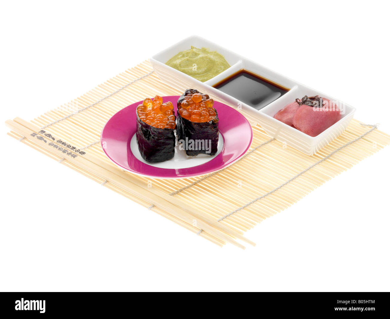 Frisch zubereitete japanische Sushi essen mit Keine Personen Stockfoto