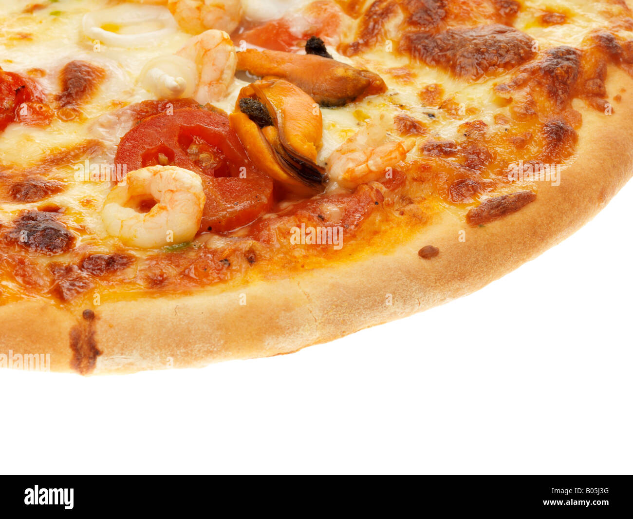 Meeresfrüchte Pizza Stockfoto