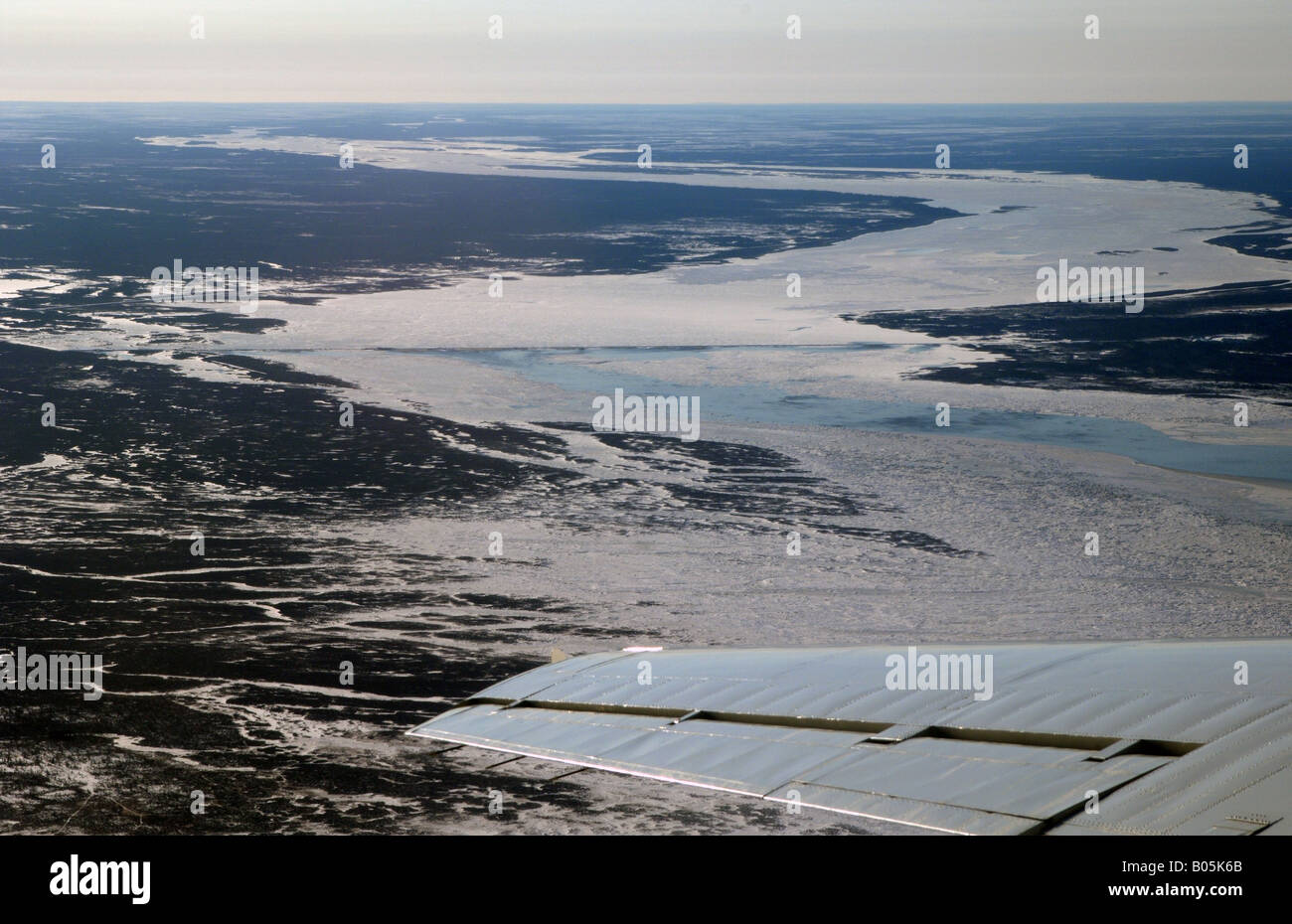 Manitoba Luftbild des Churchill river Stockfoto