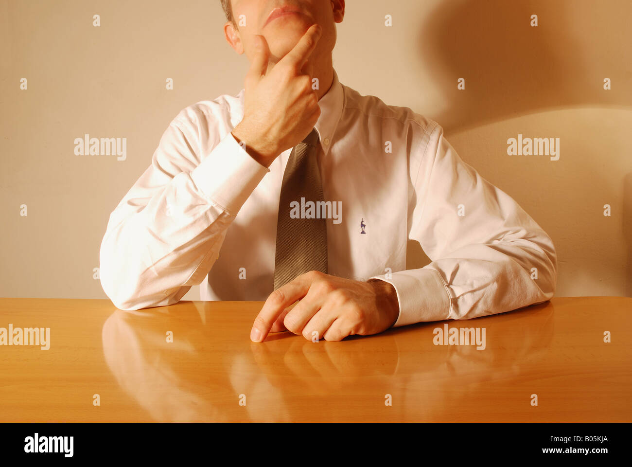 Gesten: denken. Stockfoto