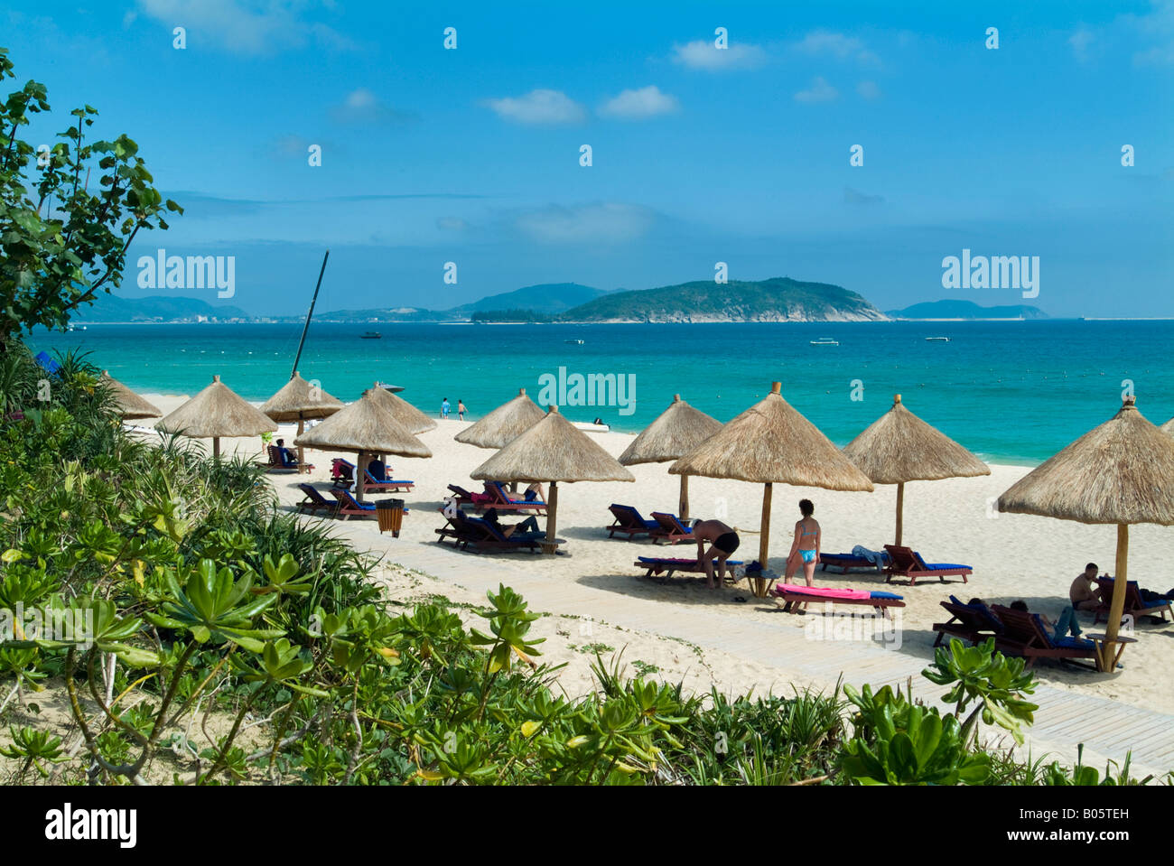 Der Strand am Yalong Bay,Sanya,Hainan.China. Stockfoto