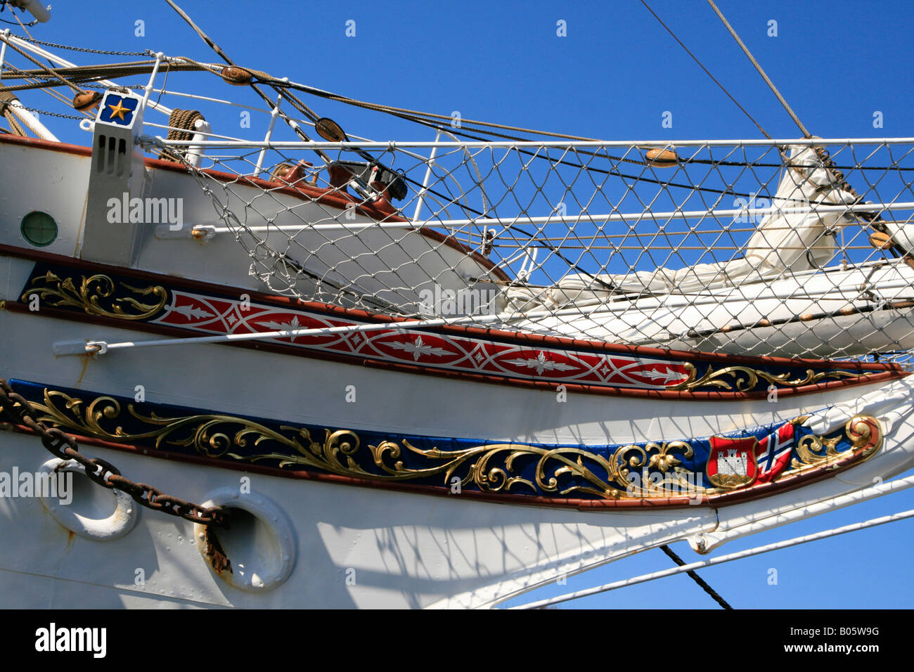 Statsraad Lekmkuhl Segel Schiff der norwegischen Stadt Bergen, ein wichtiges kulturelles Zentrum in Norwegen, Europa. Stockfoto