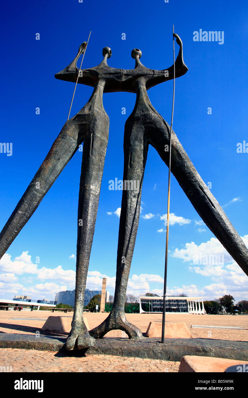 Denkmal für die Erbauer auch nennen die Krieger der Hauptstadt Brasilia Brasilien UNESCO World Heritage Site Ion der Platz der drei Gewalten und Design von Bruno Giorgi war Stockfoto