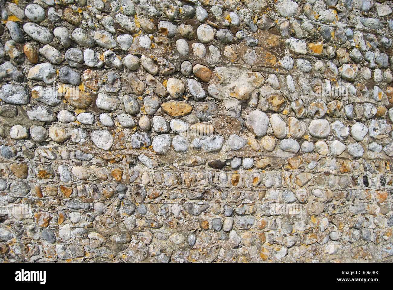 Wand aus Feuerstein, Langstone, Hampshire, England, Vereinigtes Königreich Stockfoto