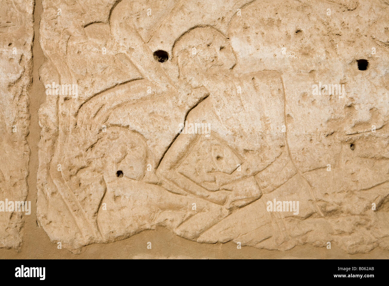 Geschnitzte Relief Wand im Luxor-Tempel-Ägypten Stockfoto