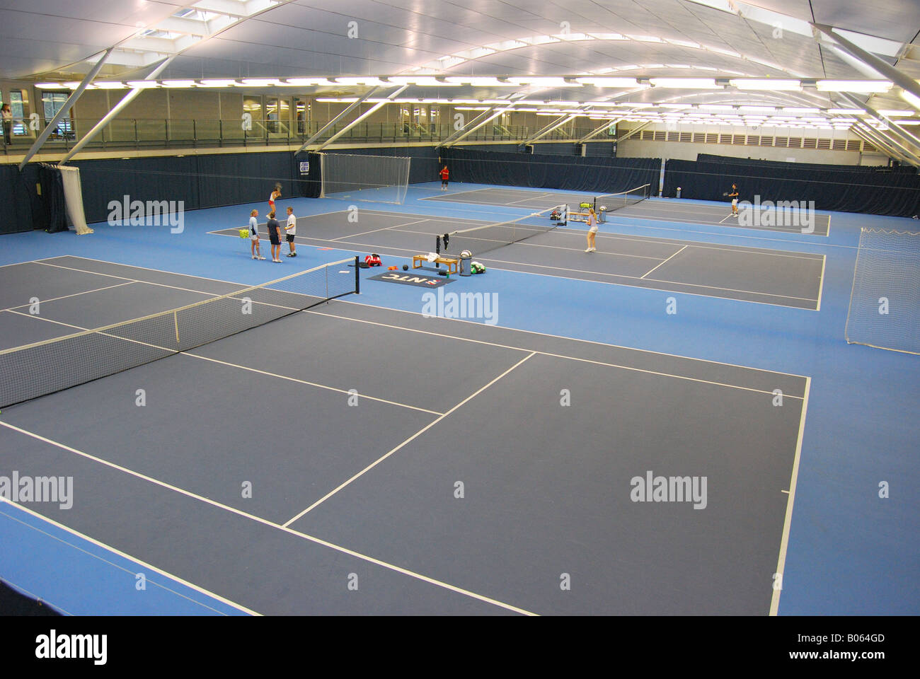 Hallenplätze, Nationales Tenniszentrum, Priory Lane, Roehampton, London Borough of Wandsworth, Greater London, England, Vereinigtes Königreich Stockfoto