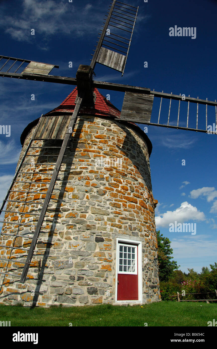 Kanada, Quebec, Insel l ' Isle-Aux-Coudres, Les Moulins. 1826 Mehl Mühle & Windmühle Museum. PR. Stockfoto