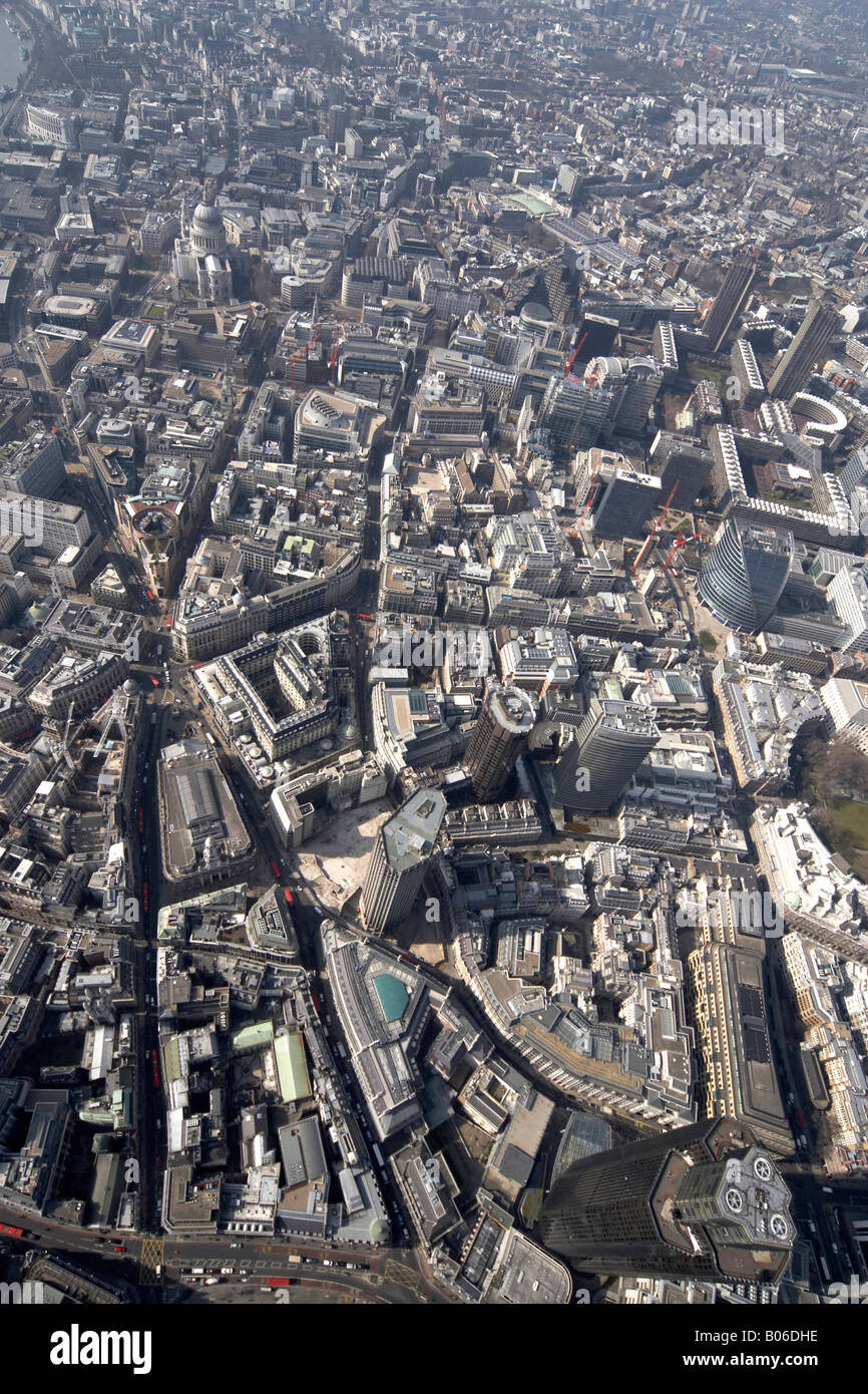 Luftbild westlich von National Westminster Tower Börse Bank of England St Pauls Cathedral städtischen Büros City of London Stockfoto