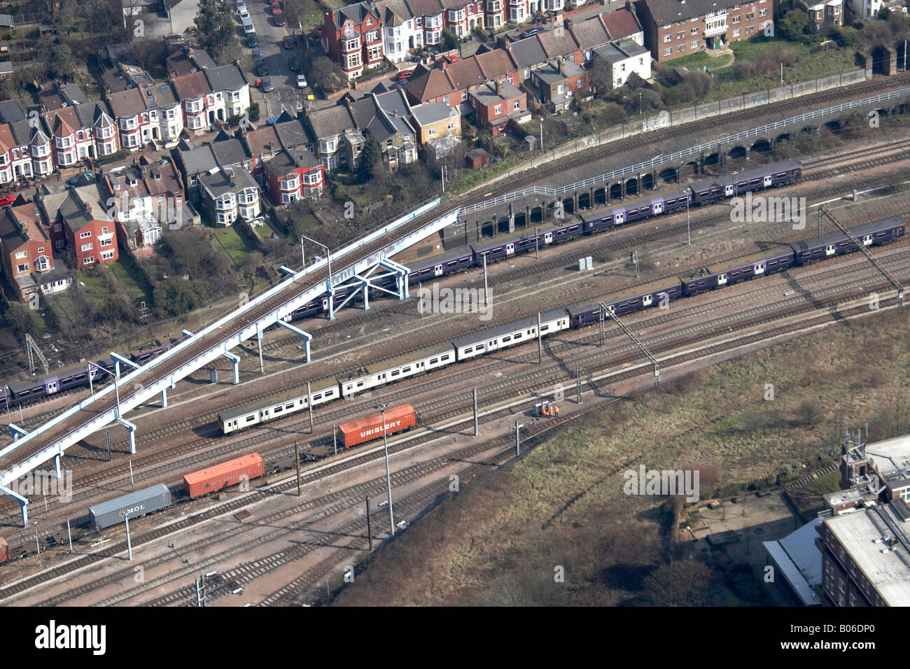 Luftbild Norden östlich der s-Bahnlinien beherbergt London England UK hohe schräg Stockfoto