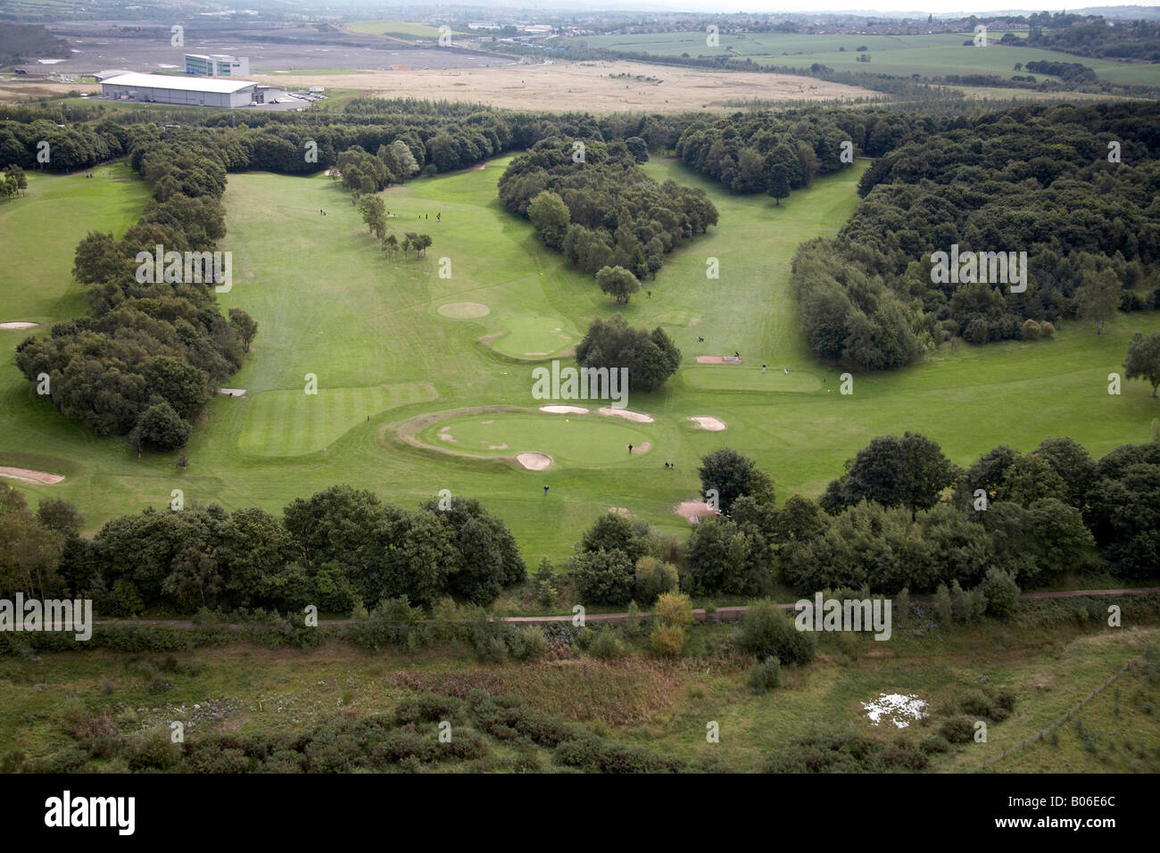 Luftaufnahme des Golfplatzes Sheffield South Yorkshire Stockfoto