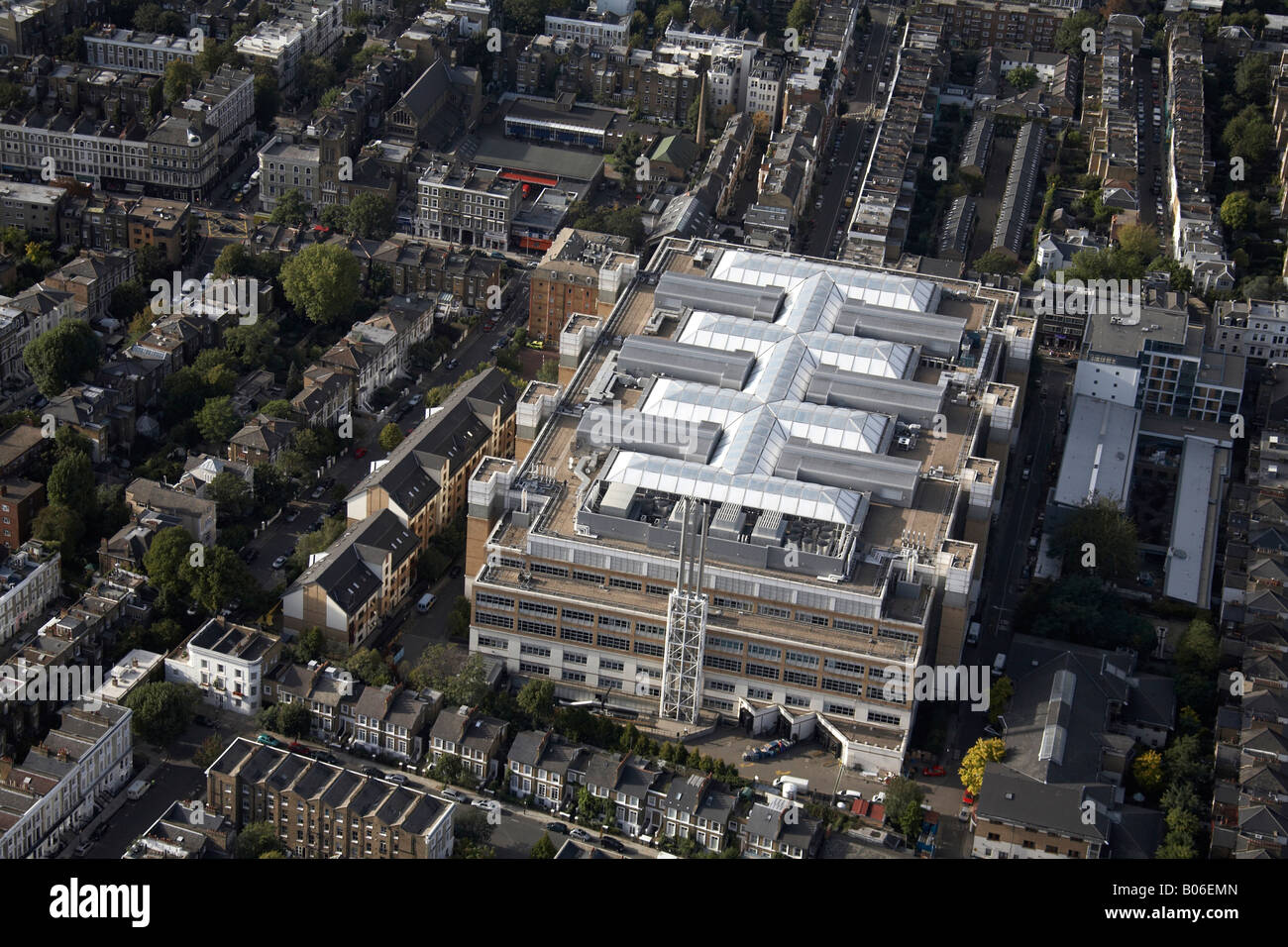 Luftbild Norden westlich von Chelsea und Westminster Krankenhaus Fulham Road Limerston Street Innenstadt Gebäude West Brompton Londo Stockfoto