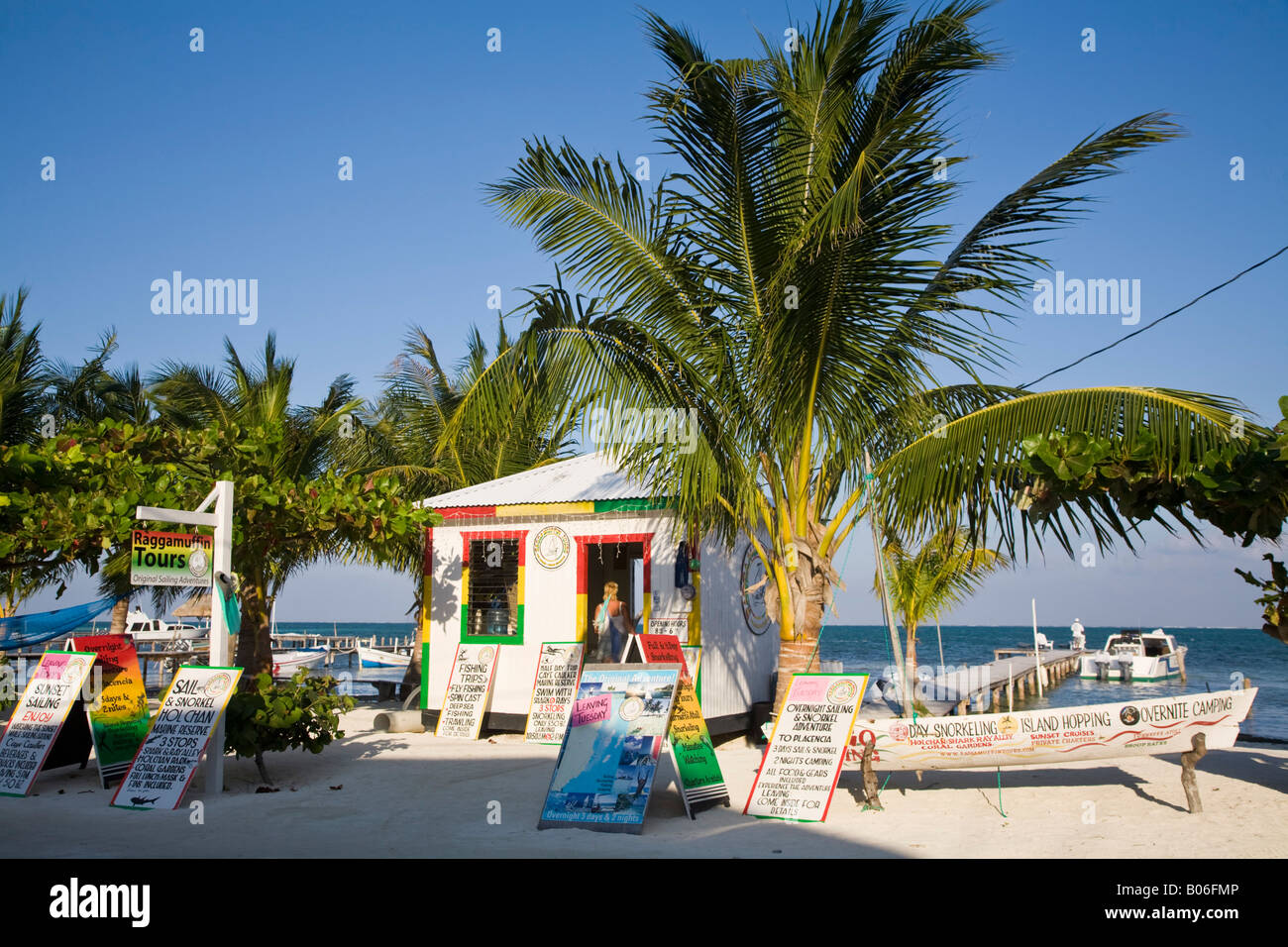 Belize, Caye Caulker, Raggamuffin Touren Stockfoto