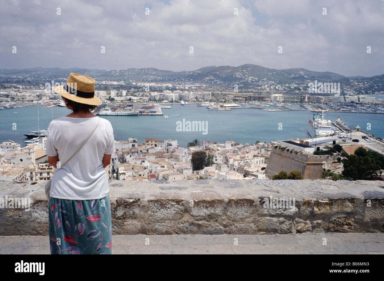 Tourist in Ibiza Spanien Stockfoto