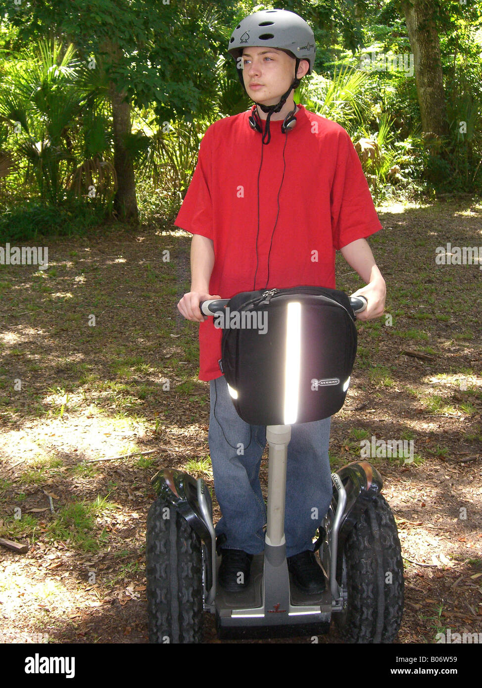 Segway-Fahrer Stockfoto