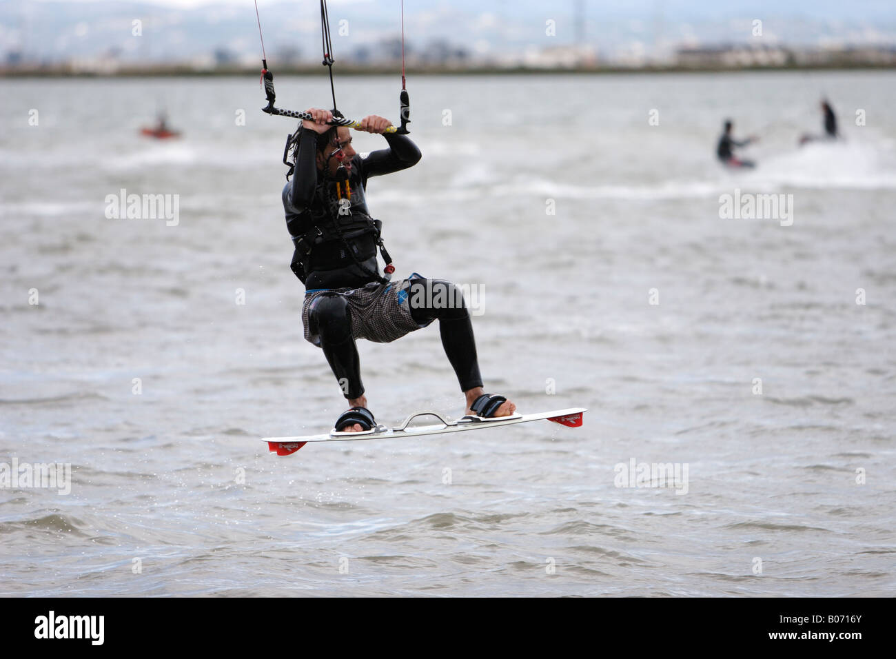 Kitesurf im Mittelmeer Stockfoto