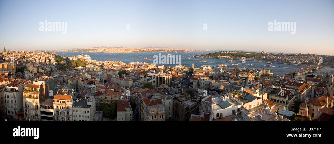 Panorama-Bild von Istanbul mit Bosporus Stockfoto