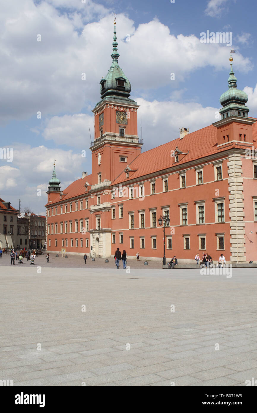 Warschau Polen die königliche Burg Zamek Krolewski steht am Rande der Altstadt entlang Plac Zamkowy Platz Stockfoto