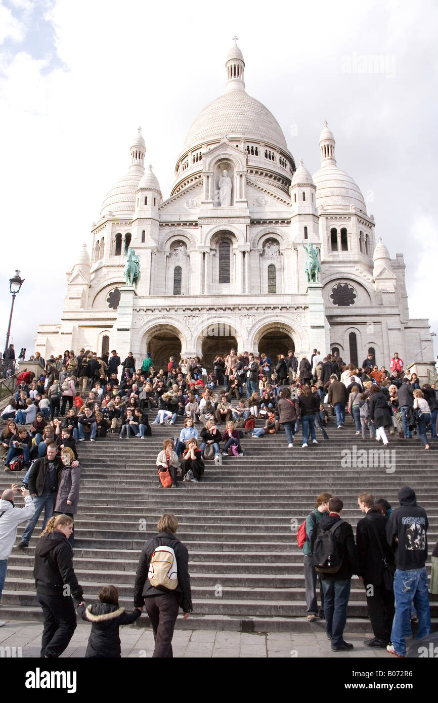 Basilique du Sacré Coeur, Montmartre, Paris, Frankreich, Europa Stockfoto