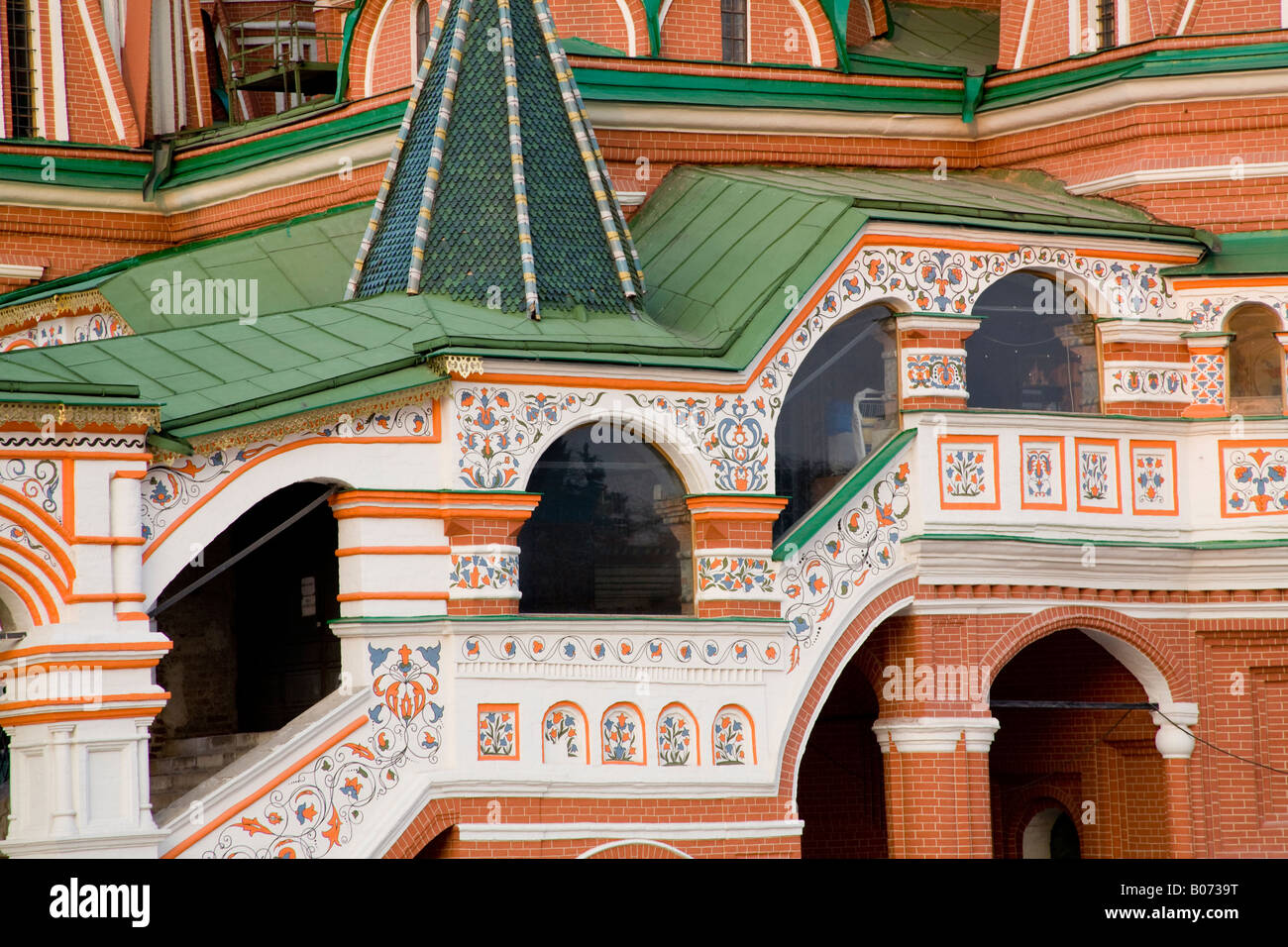 Architekturdetail des St Basils Cathedral, Roter Platz, Umzingelung, Russland, Russische Föderation Stockfoto