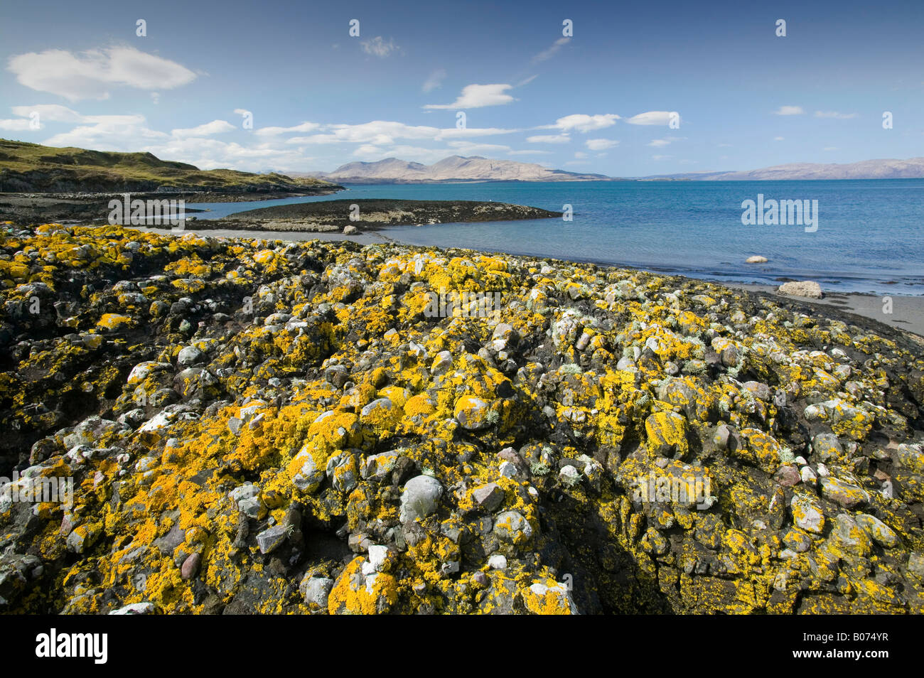 Die Isle of Mull aus Kerrera in der Nähe von Oban Scotland UK Stockfoto