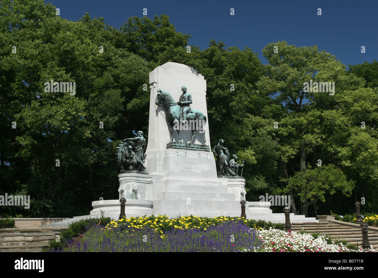 Denkmal von John Henry Patterson Dayton Ohio Gründer der National Cash Register Company NCR Stockfoto