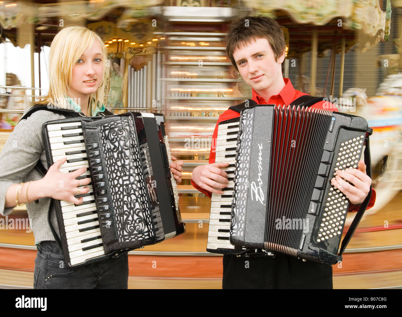 Akkordeon-Musikfestival Blackpool Stockfoto