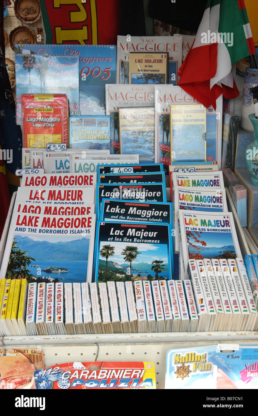 Souvenir-Kiosk in Isola Bella - Lago Maggiore Norditalien Stockfoto