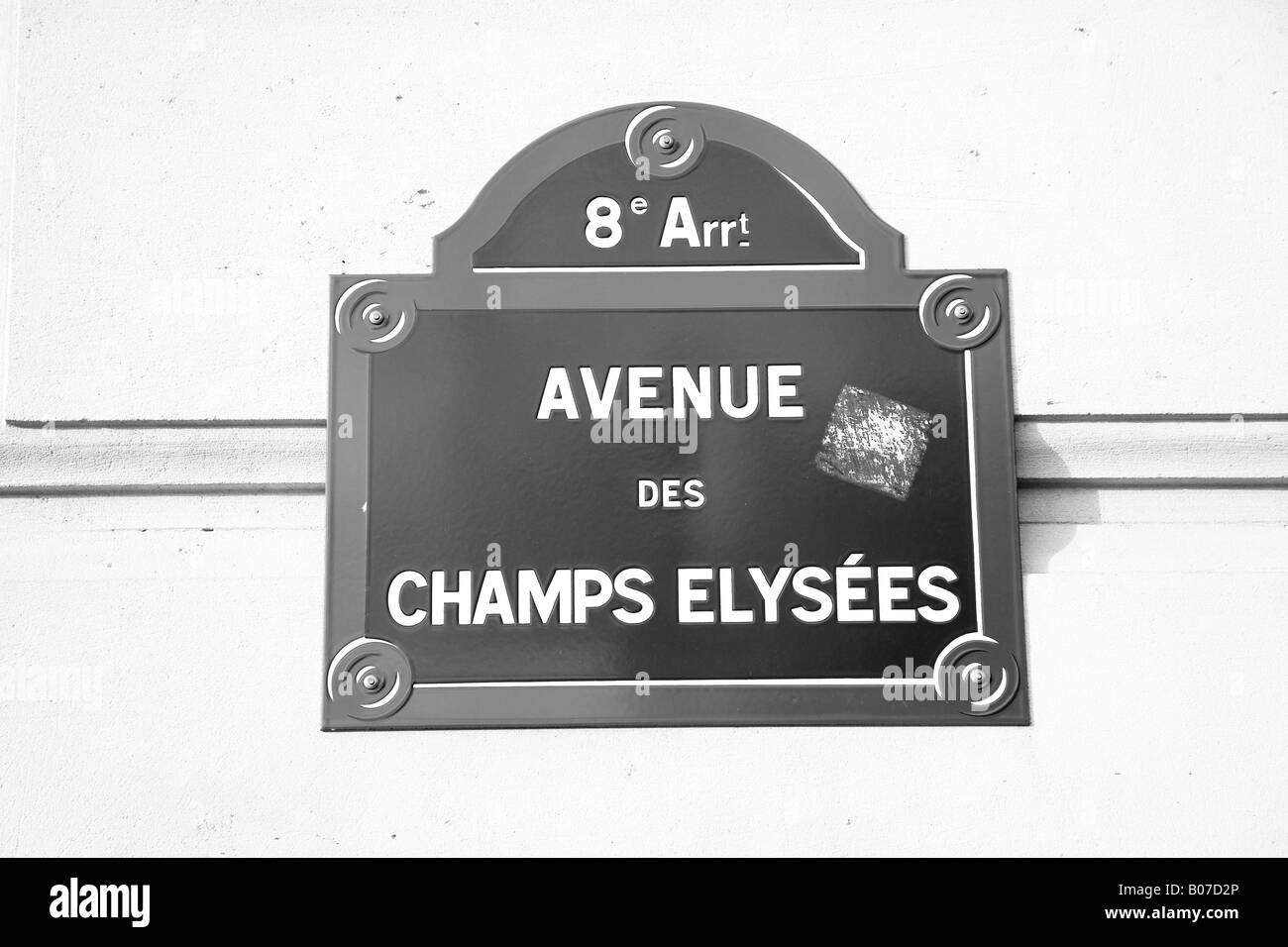 Avenue des Champs Elysees Straßenschild, Straßenschild, Paris Frankreich. Stockfoto