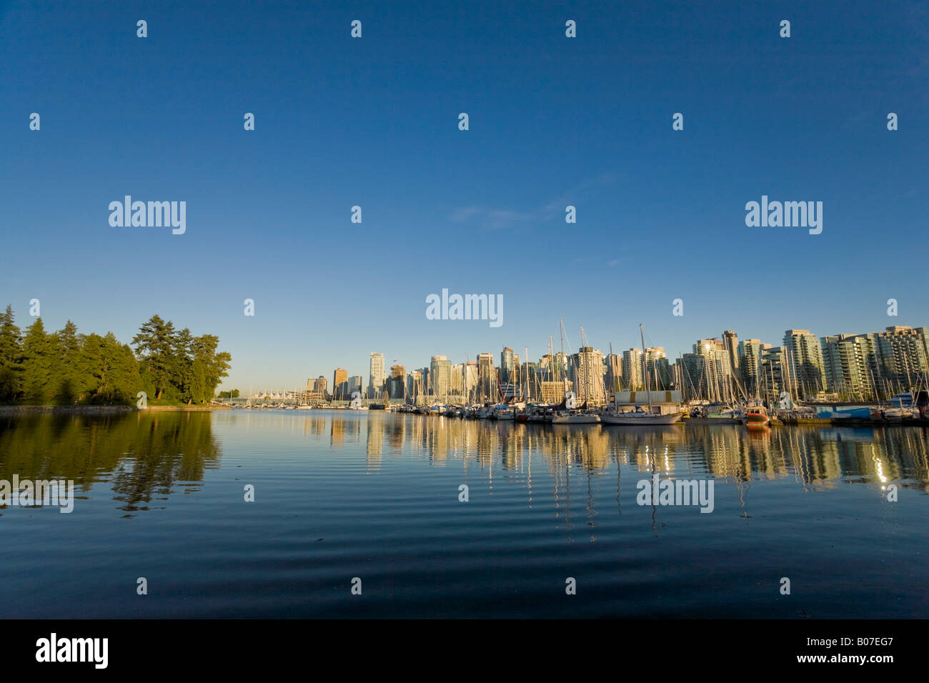 Downtown Vancouver Skyline und Coal Harbour, Vancouver, Britisch-Kolumbien, Kanada Stockfoto