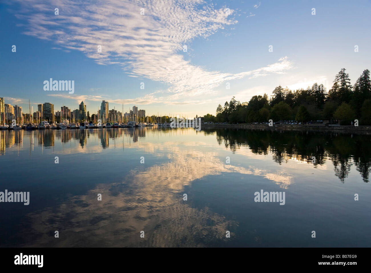Downtown Vancouver Skyline und Coal Harbour, Vancouver, Britisch-Kolumbien, Kanada Stockfoto