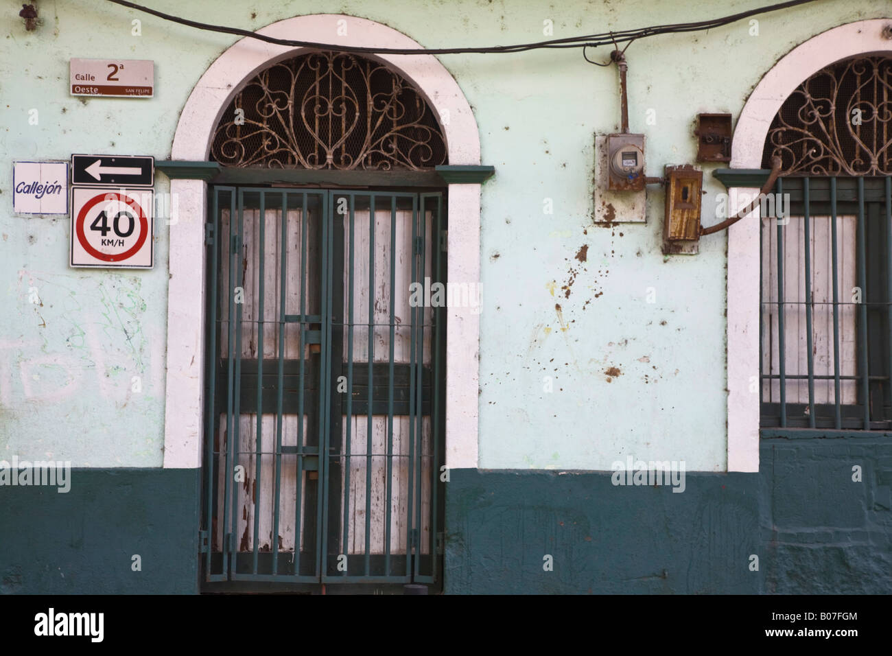 Panama, Panama-Stadt, Häuser in Casco Viejo (San Felipe), Stockfoto