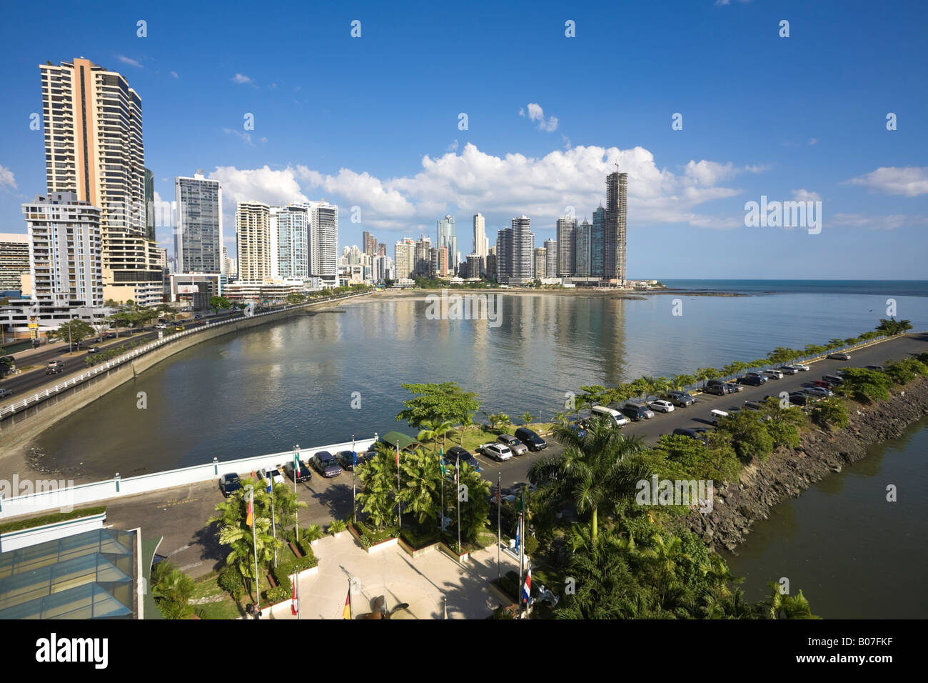 Panama, Panama City, Avenue Balboa und Punta Paitilla Stockfoto