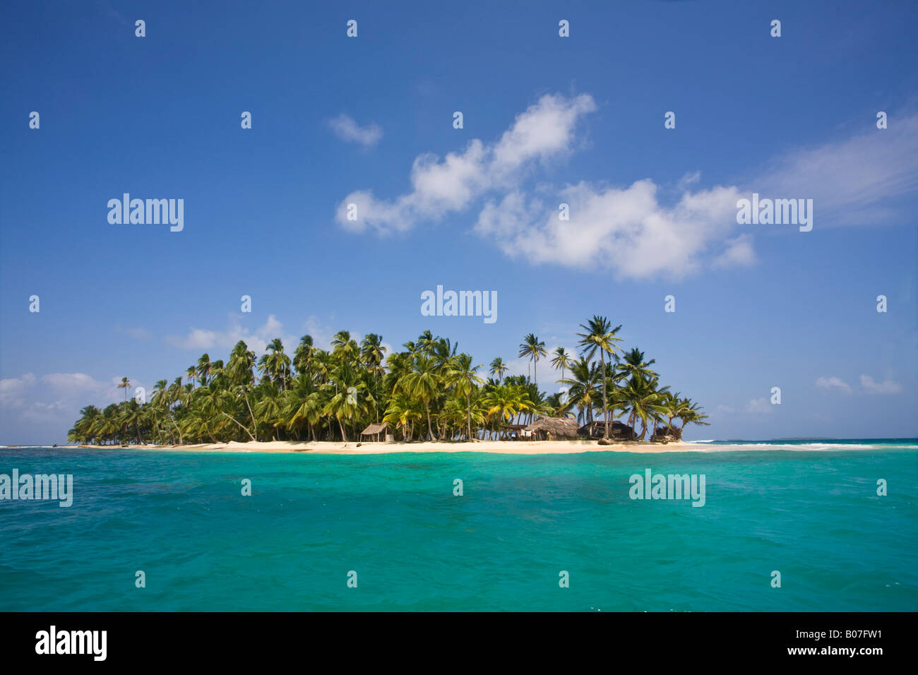 Panama, Comarca de Kuna Yala, San Blas Inseln, grüne Insel Stockfoto