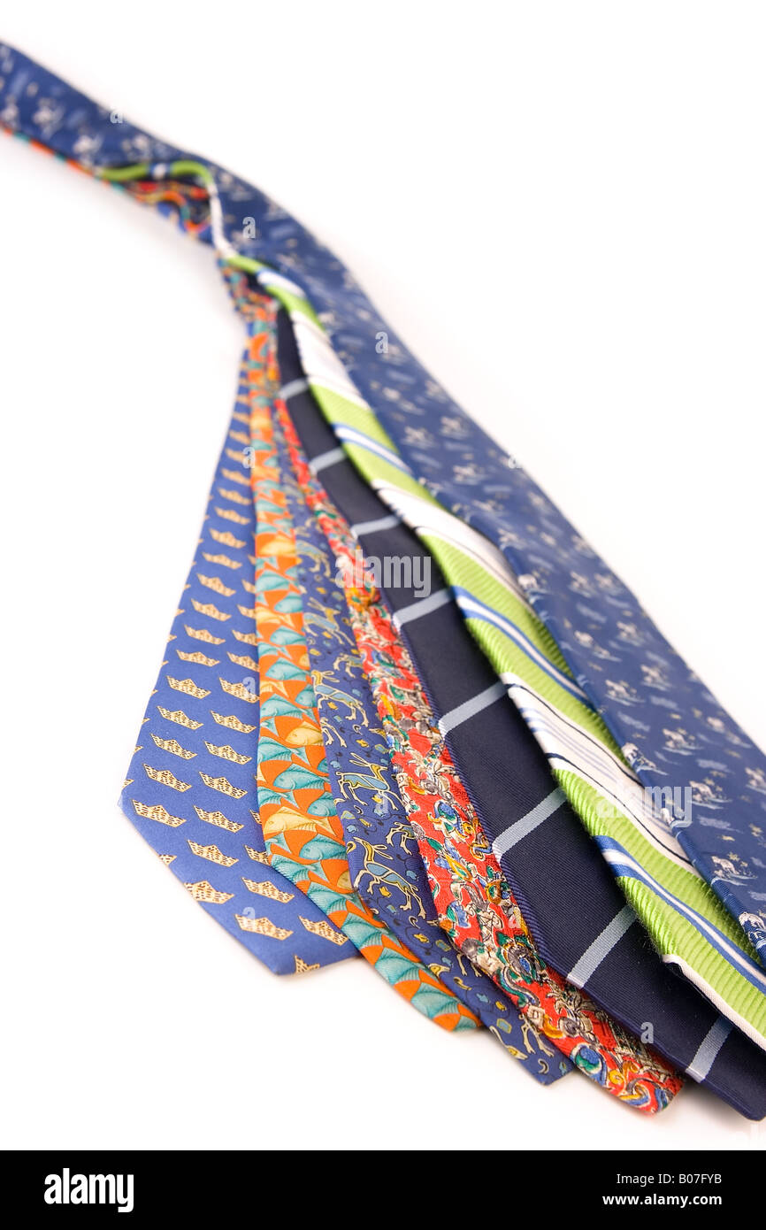 Geschäftsleute Arbeitskleidung Farbe Mode Krawatten Stockfoto