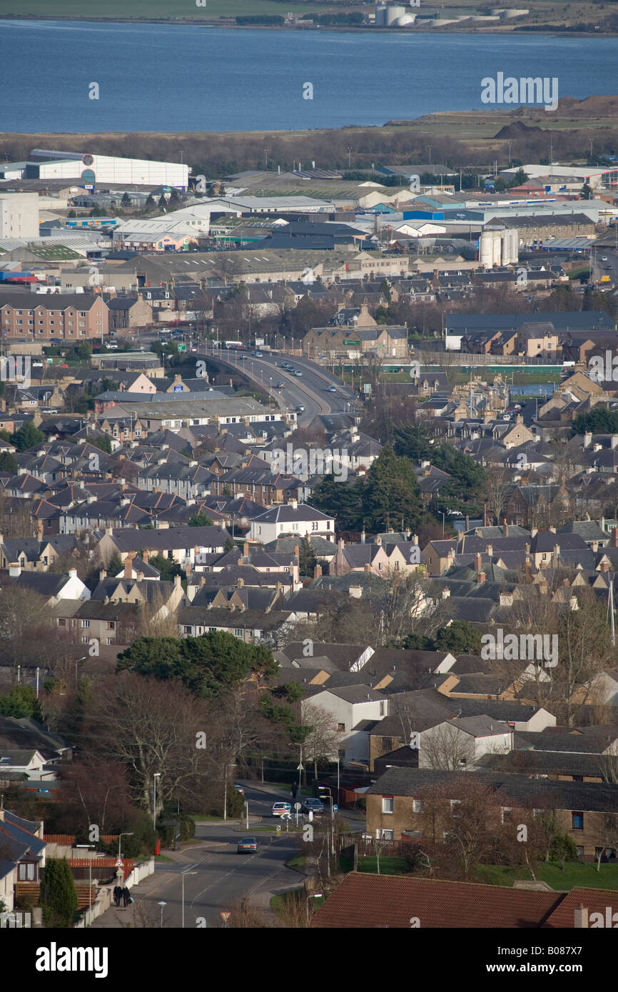 Inverness City und Moray Firth hinter Schottland Stockfoto