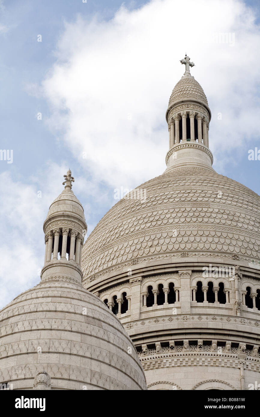 Weißen Sie Kuppeln, Basilique Du Sacré Coeur, Paris, Frankreich Stockfoto
