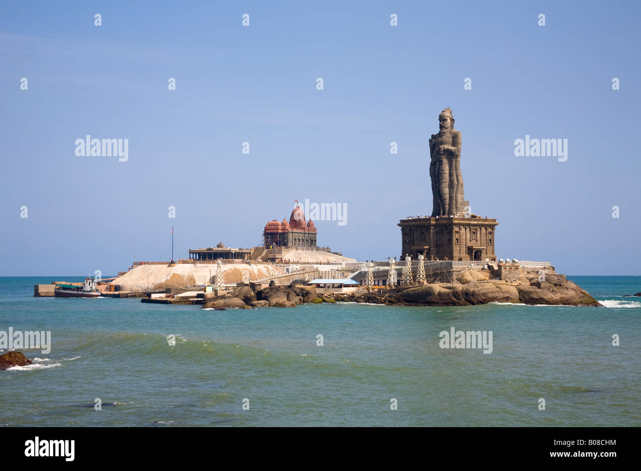 Swami Vivekananda Rock Memorial und Thiruvalluvar Statue, Kanyakumari, Tamil Nadu, Indien Stockfoto