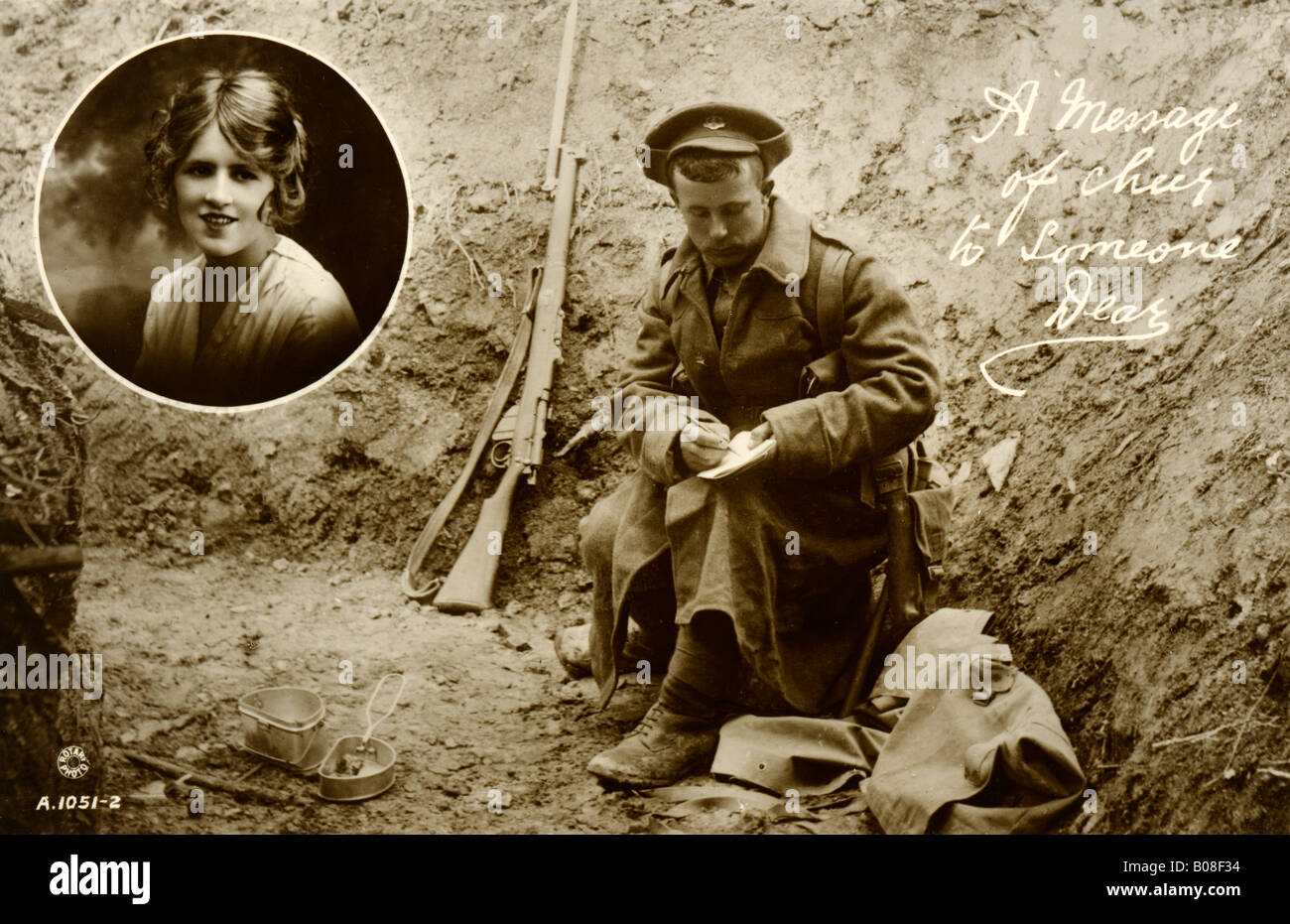 Ersten Weltkrieg Postkarte WW1 1914 1918 1914-1918 für redaktionelle Verwendung nur Stockfoto