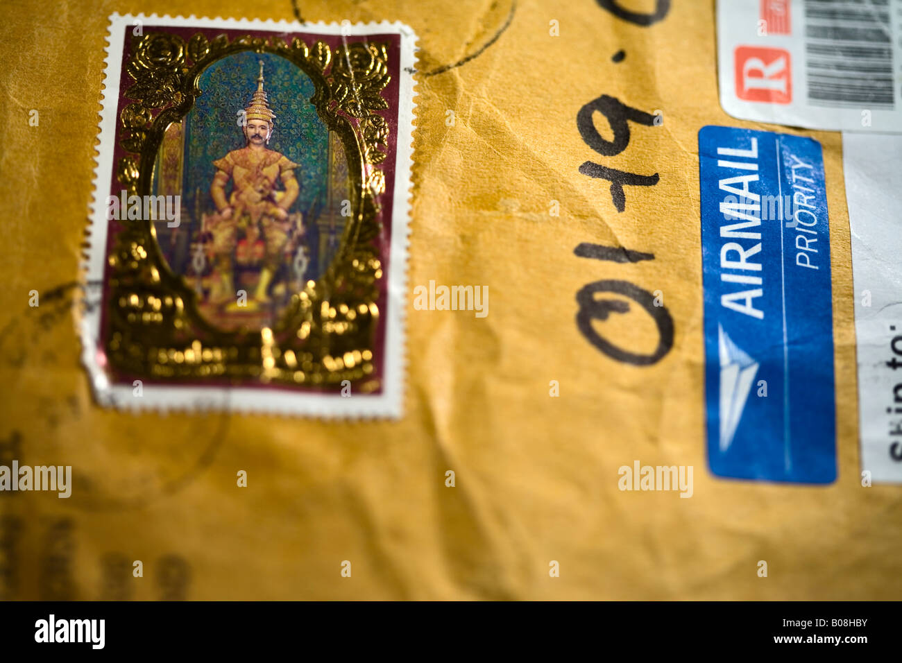 Paket mit Stempel aus Thailand Stockfoto