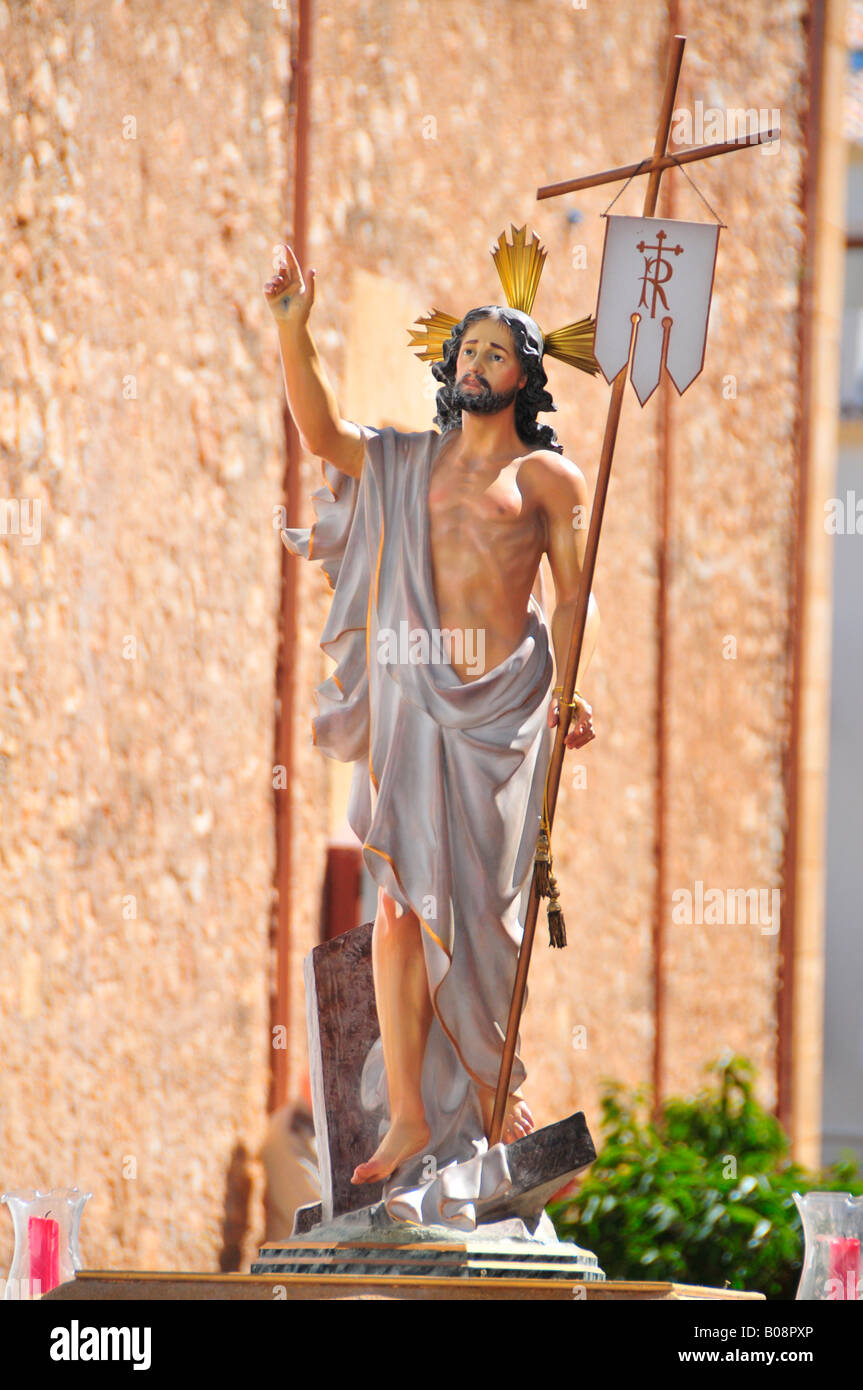 Statue von Jesus verwendet für die Semana Santa, die Karwoche Festlichkeiten, La Nucia, Costa Blanca, Spanien Stockfoto