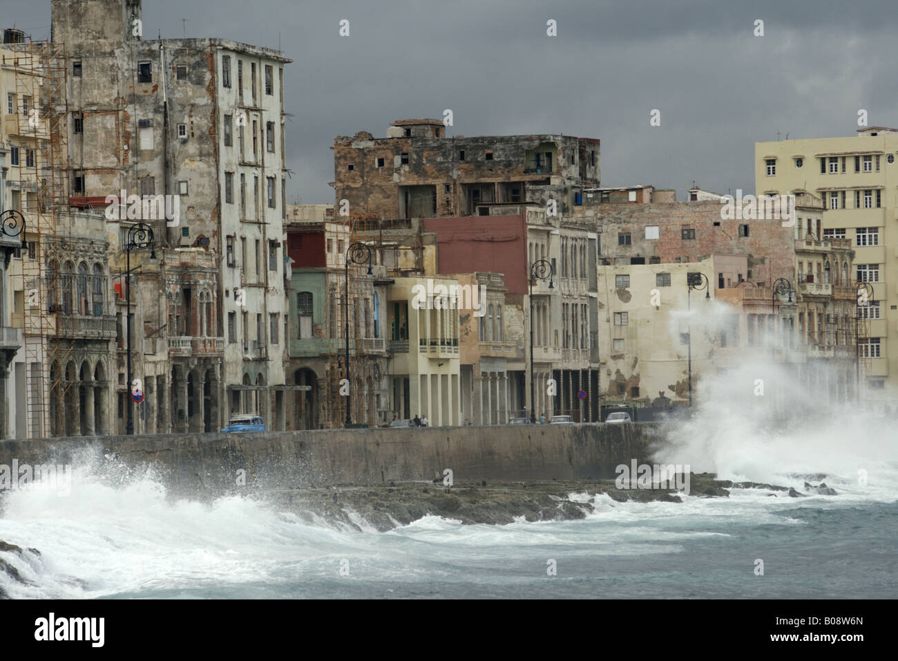 Sturm über Malecon in Havanna, Kuba, La Habana Stockfoto